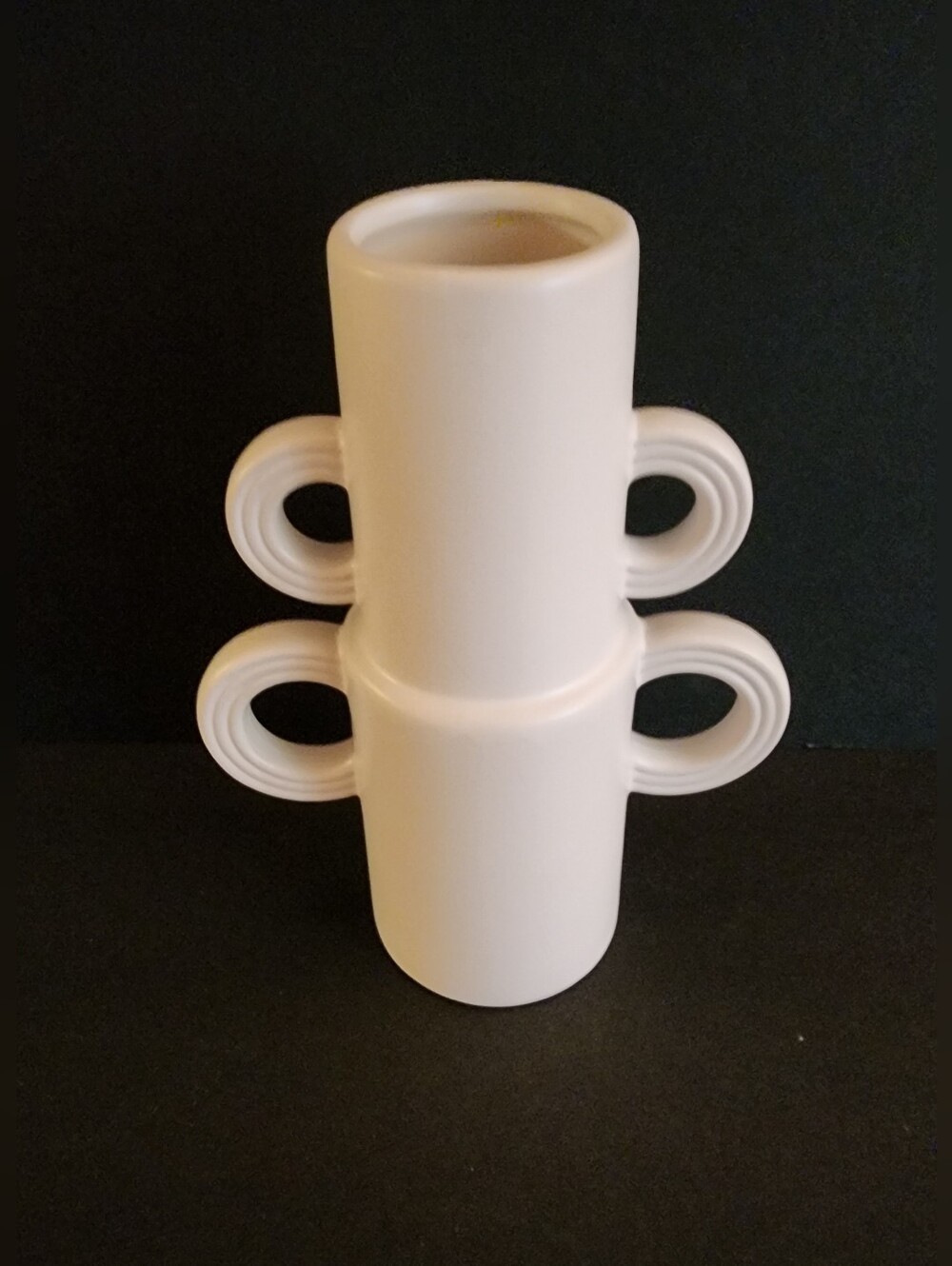 Slateford Collection Bud Vase with Loop Handles, White New With Tag On Bottom